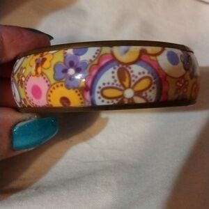 Groovy Vintage 70s flower bracelet with brass patina (sku 1006)